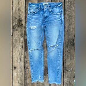 Moussy Vintage Distressed Blue Denim Jeans